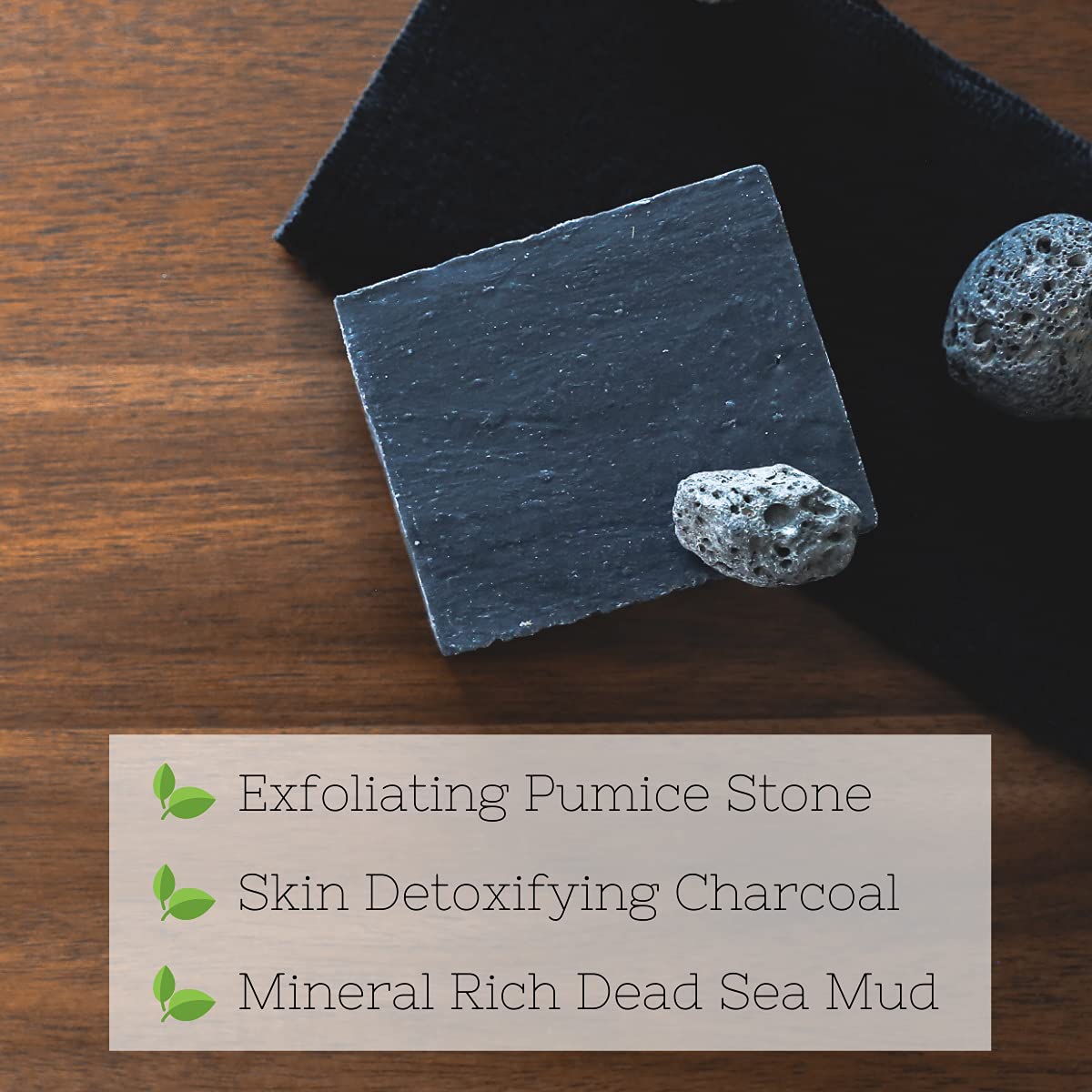 The Yellow Bird Natural Bar Soap (Dead Sea Mud Pumice Charcoal, 2 Bar Pack)