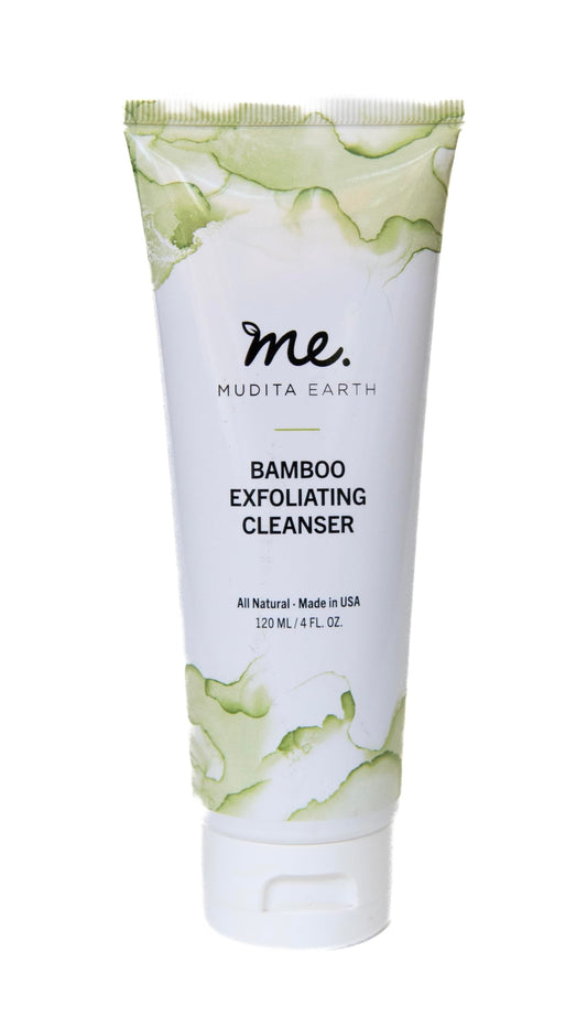 Mudita Earth - Bamboo Exfoliating Face Cleanser, Enzyme & Microdermabrasion Facial Scrub for Deep Pore Cleansing, Facial Exfoliator w/Shea Butter, Jojoba Oil, Rose Water, & Bamboo Powder, 120 ml