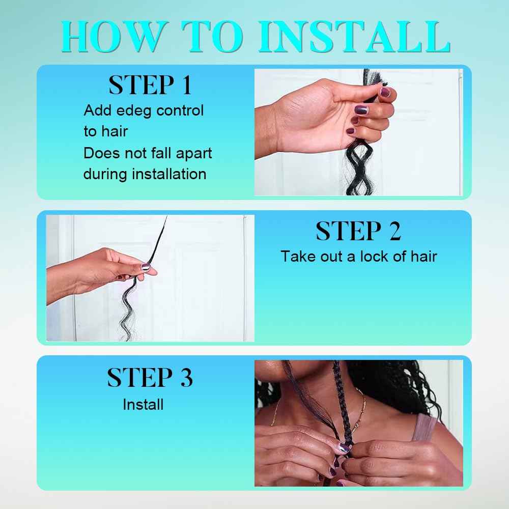 Human Braiding Hair 1B Deep Wave Boho Bulk Human Hair for Braiding Knotless 110g 18 Inch Curly Boho Braids Human Hair 12A Wet and Wavy Bohemian 2 No Weft Bundles/Pack Curly Braids Natural Color