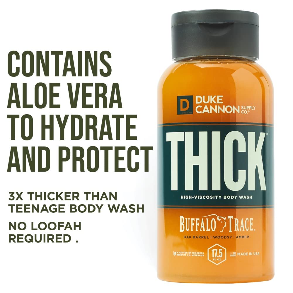 Duke Cannon Supply Co. THICK High-Viscosity Body Wash for Men Smells Like Bourbon Oak Barrel Multi-Pack - Premium Ingredients, Plant-Based Thickeners, Superior Lather, Exfoliating, 17.5 Fl Oz (3 Pack)