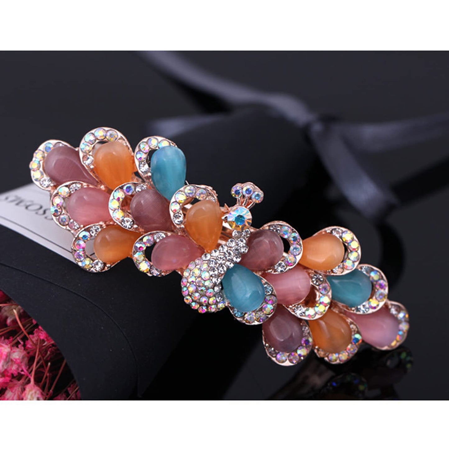 Bleiou Hair Barrette Luxury Rhinestone Hair Clips Hair Jewelry for Women Girls (Multicolor 1)