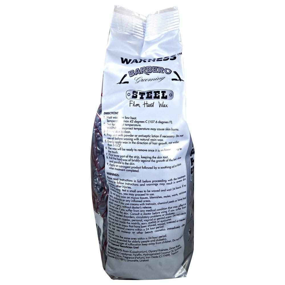 Wax Necessities Waxness Barbero Grooming Depilatory Hard Wax Steel for Men 2.2 Pound