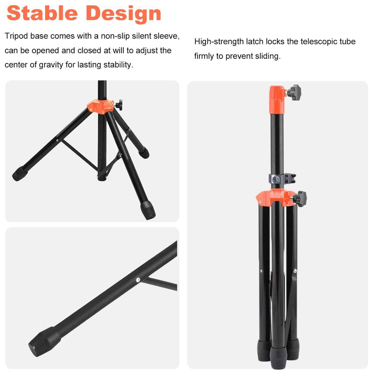 Tattoo Armrest With Tray, Tattoo Arm Rest Foldable Tattoo Tripod Black Leather Pad Height Adjustable and Tilt for Tattoo Artist (Orange)