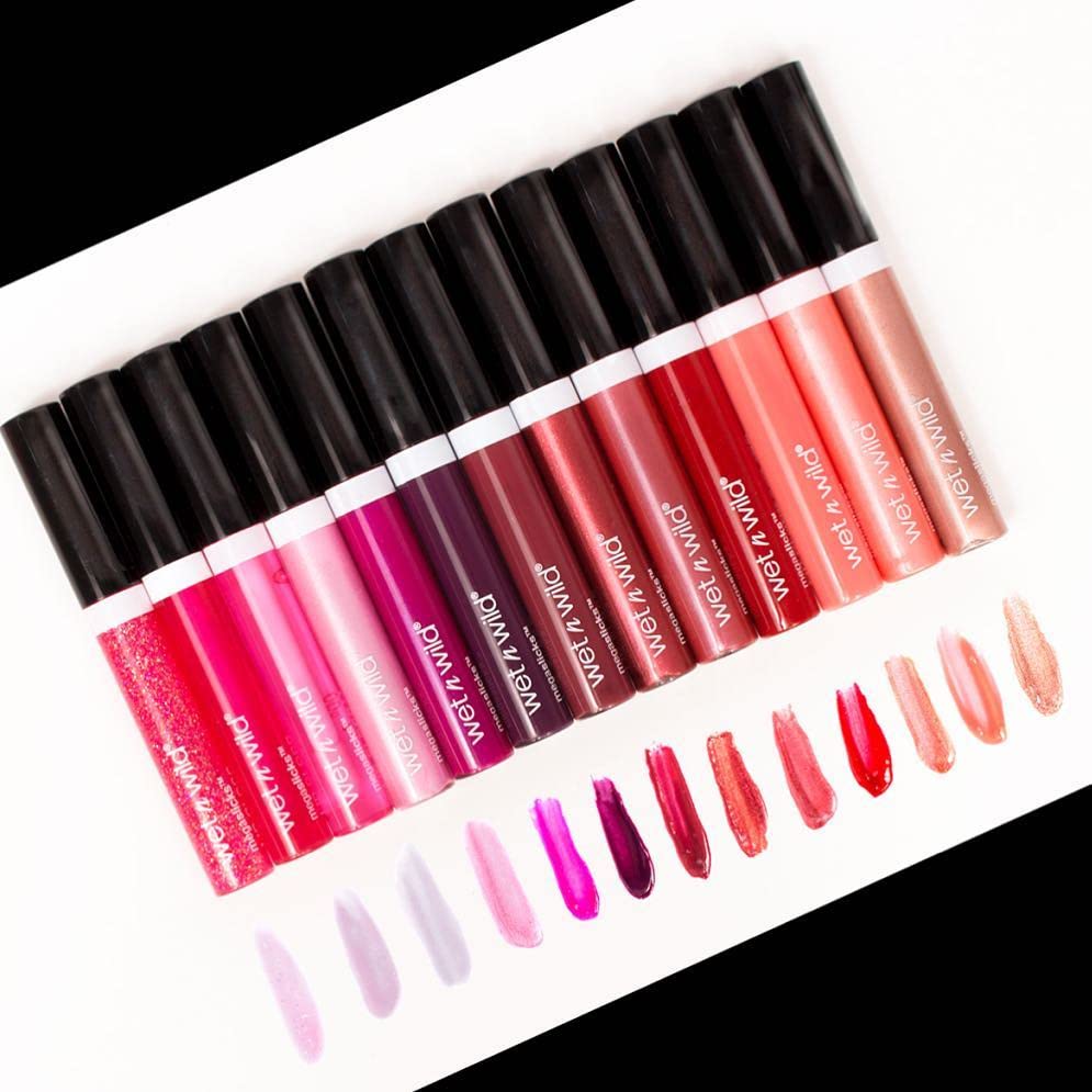 wet n wild MegaSlicks Lip Gloss, Ultra-Glossy, Vitamin-E Enriched, Ultra-Gloss High Shine Moisturizing, Cruelty-Free & Vegan - Red Cherish