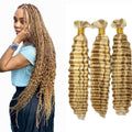 P27/613 Blonde Braiding Hair 28 Inch Deep Wave Human Hair 150g