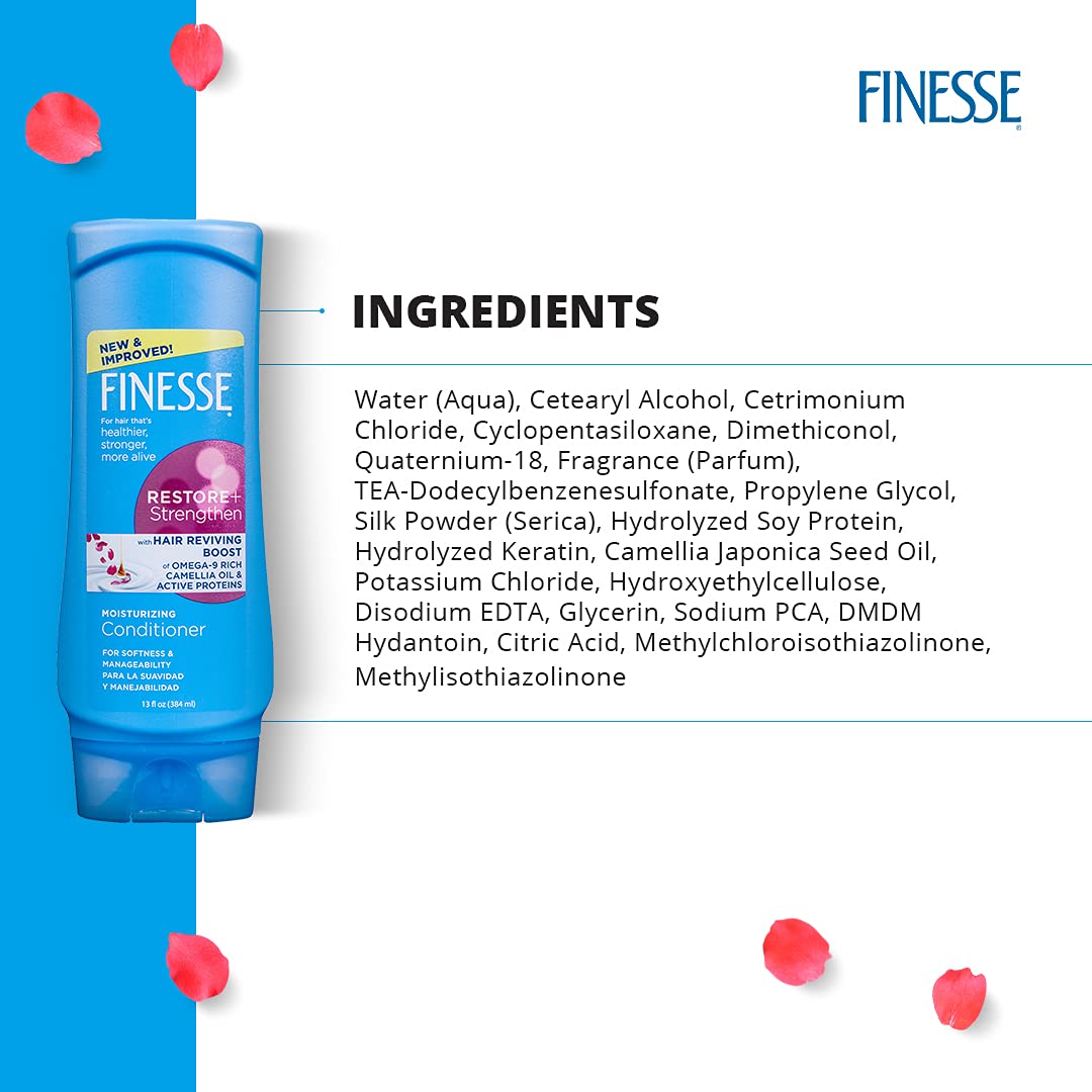 Finesse Restore + Strengthen, Moisturizing Conditioner 13 oz (Pack of 6)