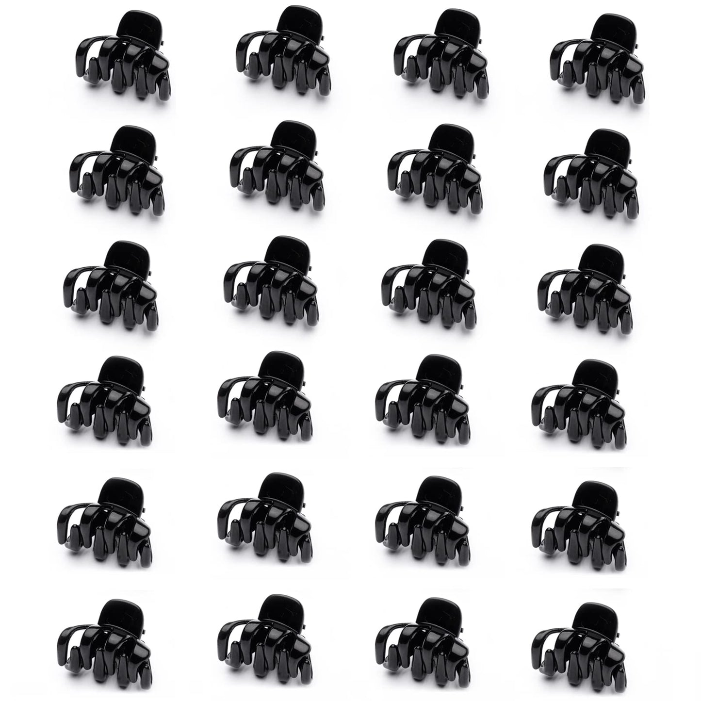 Cobahom 24 Pcs Small Mini Octopus Plastic Hair Claw Clips for Thin Hair - No-Slip Styling Accessories for Women and Girls (Black, Hair Styling)