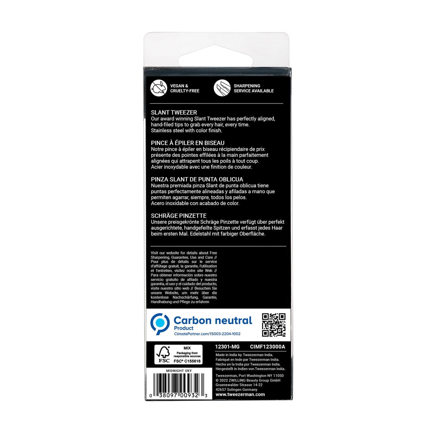 Tweezerman G.E.A.R. Slant Tweezer (Midnight)