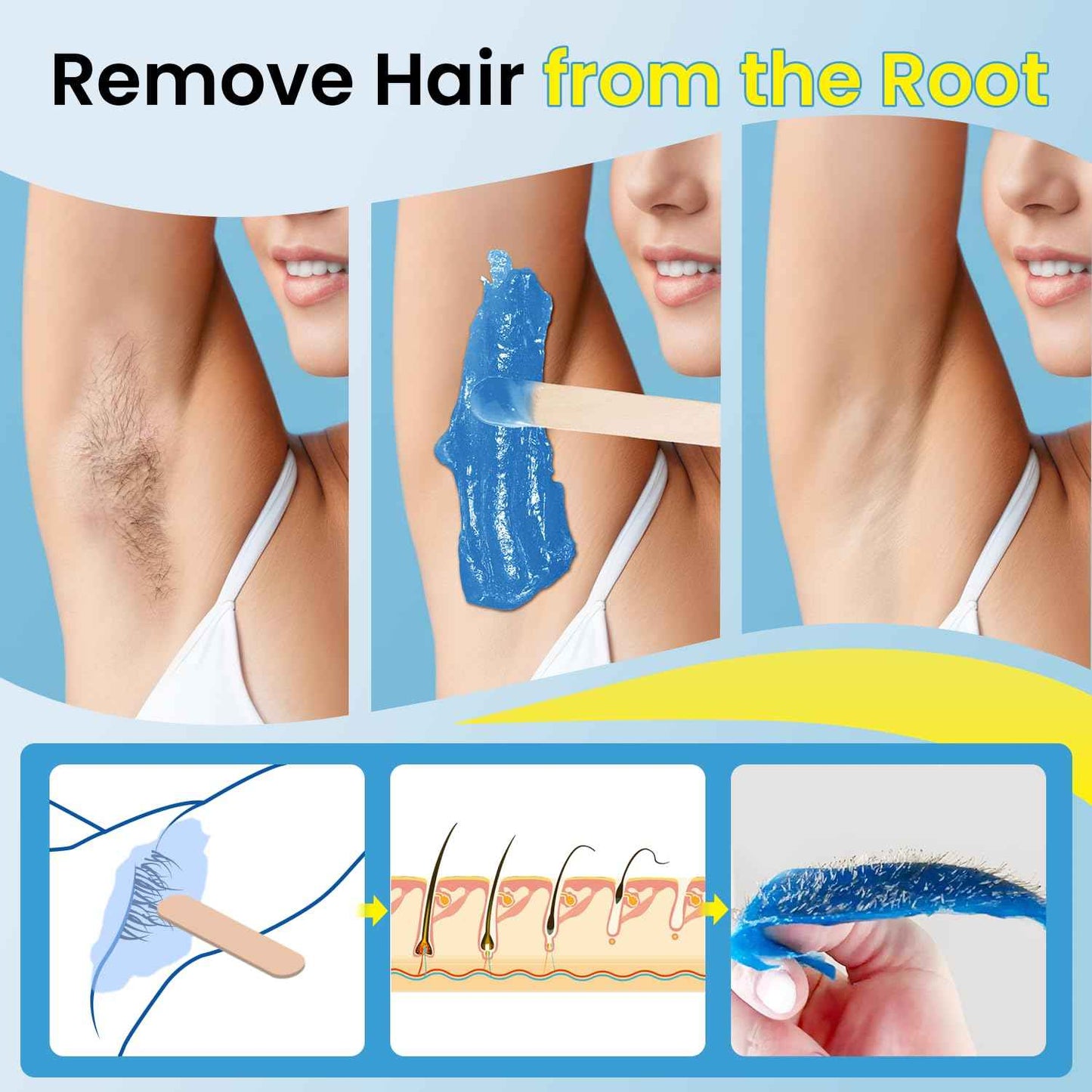 Hard Wax Beads for Hair Removal, Wax Beads for Waxing Kit for Women Men, Waxing Beads for Sensitive Skin﻿(35.27 Ounce)