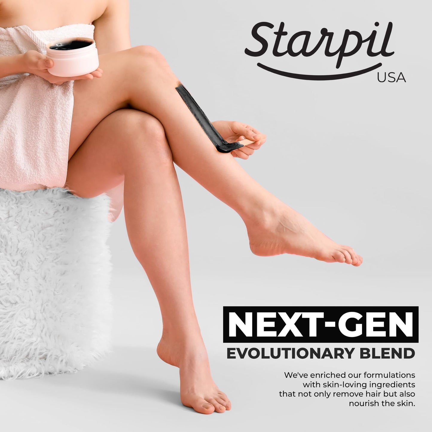 Starpil Wax 500g / 1.1 lb Rosin Free Black Hard Wax Beads for Painless Hair Removal, Strip less Body Wax Beans, Polymer Blend Bikini Wax for Face, Coarse Hair Removal Wax Beans for Sensitive Skin