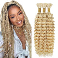 #613 Blonde Deep Wave Braiding Hair Extensions - 3 Bundles, 12 Inch