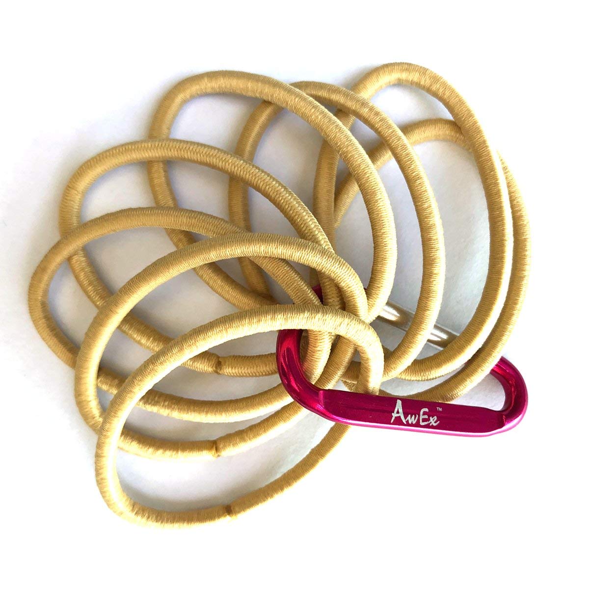 AwEx Strong Blonde Hair Ties - 72 PCS 4 mm Regular Loop - Gold Hair Bands - No Metal Hair Elastics -No Pull Ponytail Holder