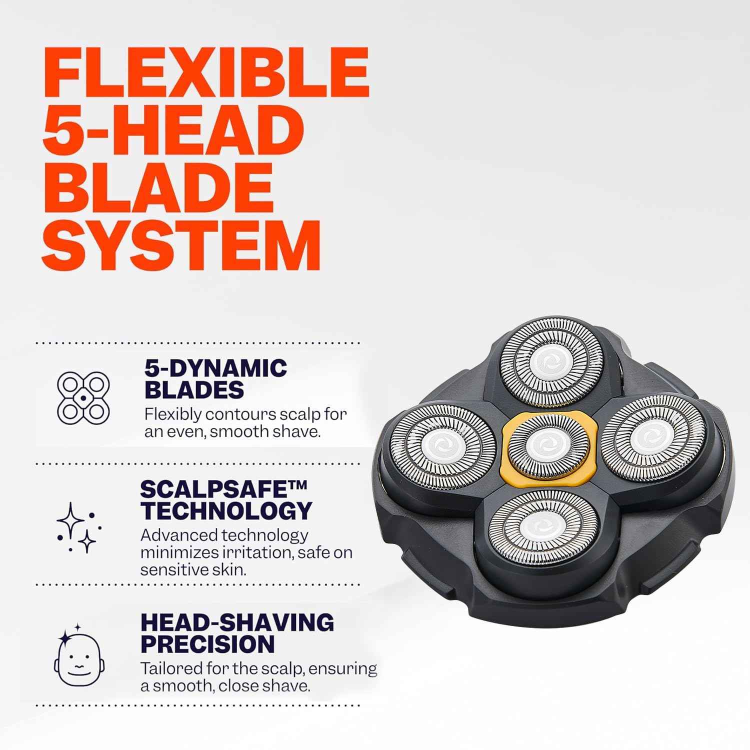 Pro Head Shaver Replacement Blades Compatible with Microtouch Titanium Head Shaver,Precision Electric Shaving for Bald Men. (4 Pack)