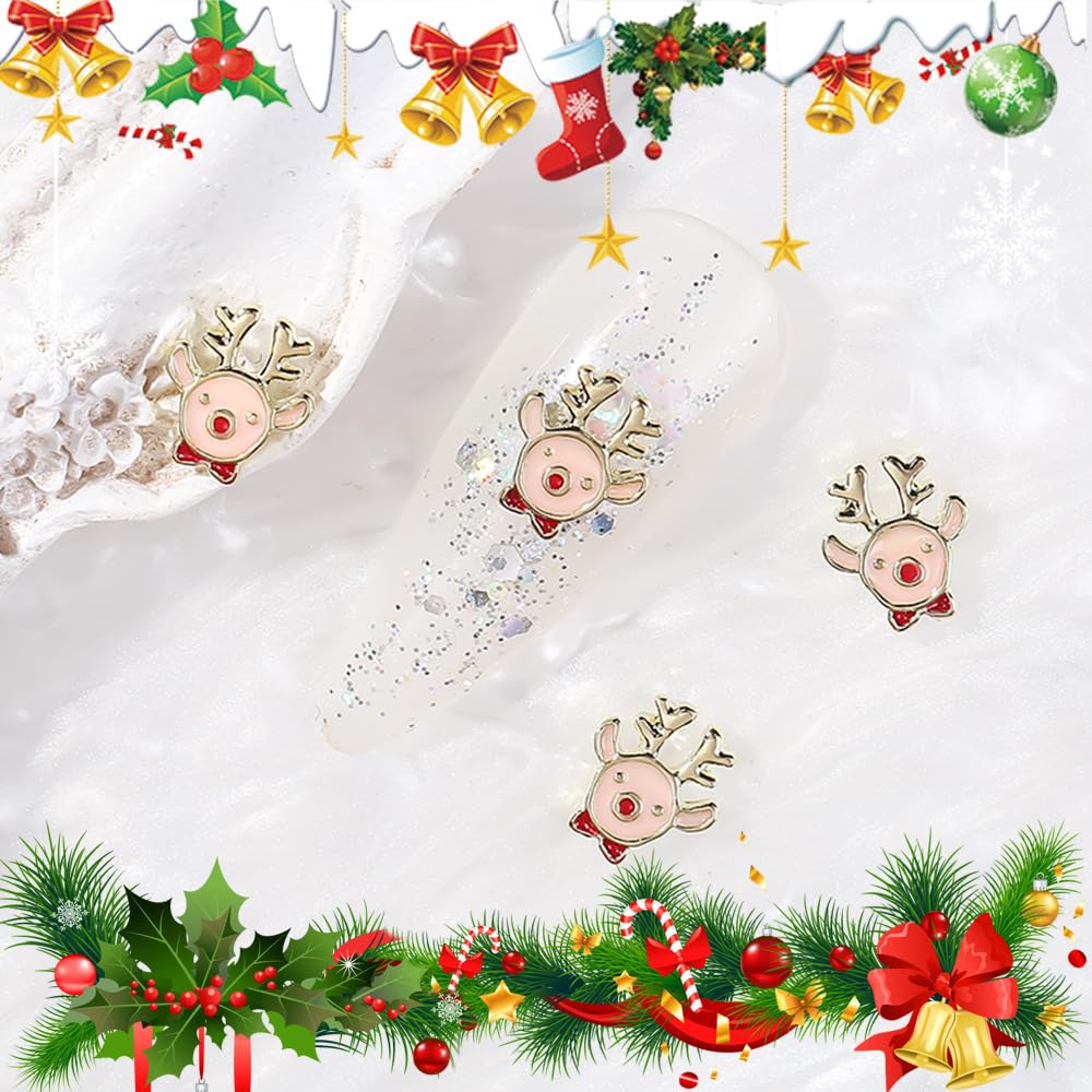 Christmas Nail Charms 24Pcs 3D Alloy Nail Charms for Acrylic Nails Christmas Gift Nail Art Charms Santa Claus Hat Socks Designs Christmas Set for Women DIY Christmas Decoration