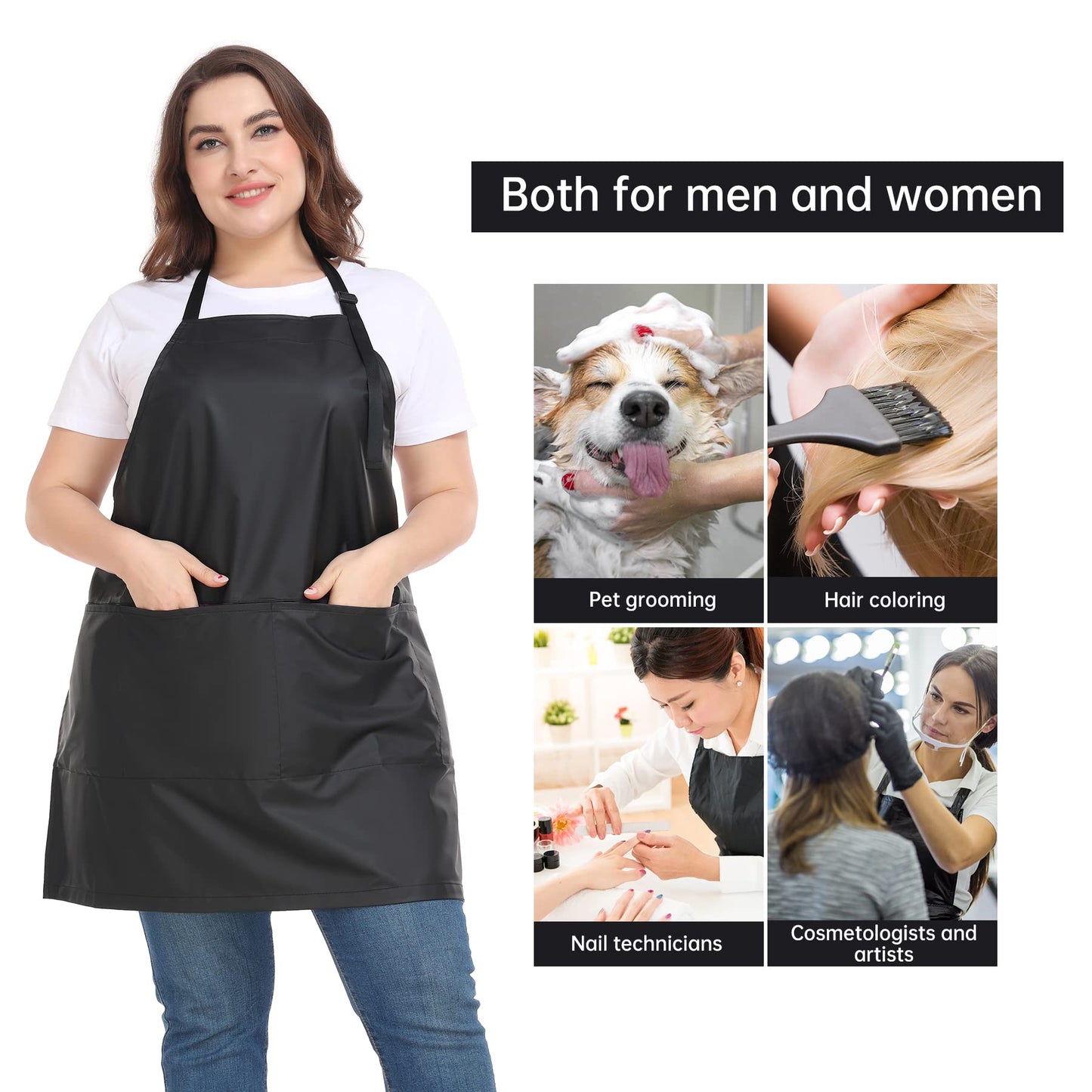 PERFEHAIR Waterproof Hair Dyeing Apron with Pockets for Men & Women - Salon Hairdresser and Barber Protective Apron with PU Coating - Ideal for Haircuts, Styling, Coloring