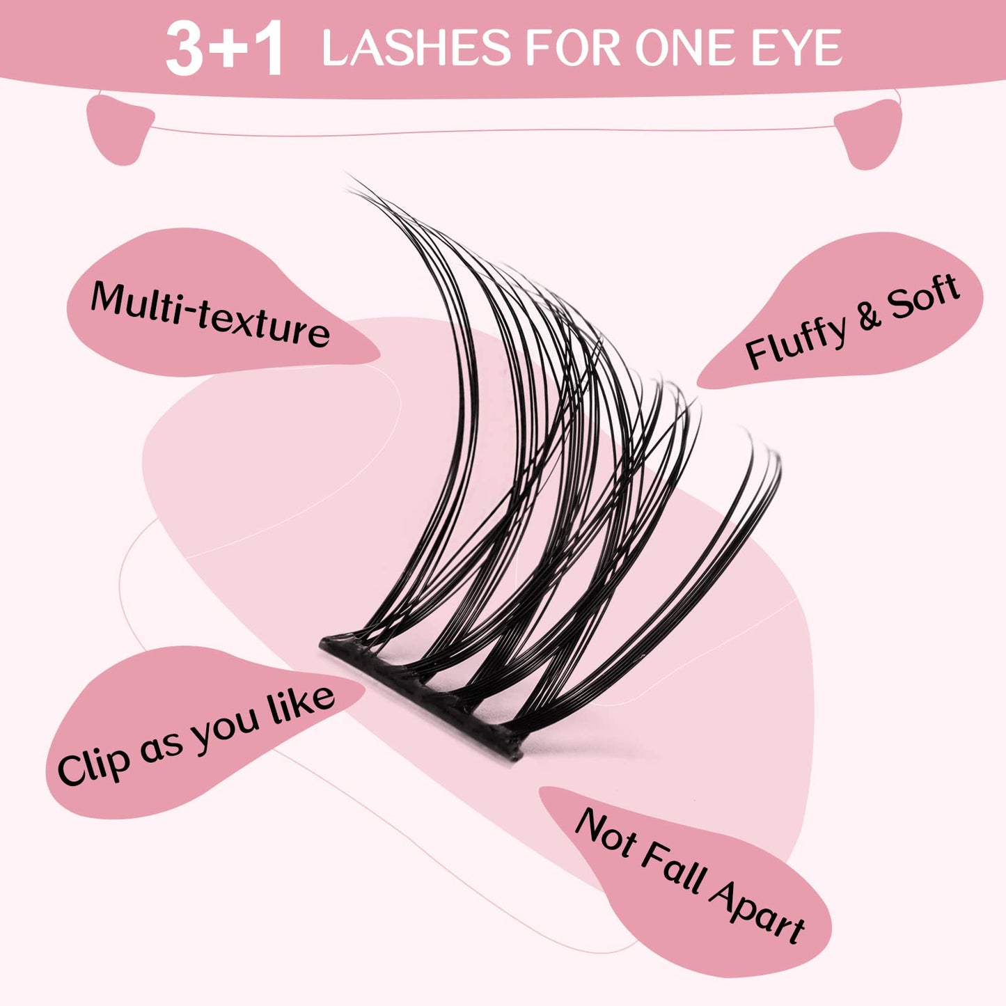 Cluster Lashes 72 Pcs Lash Clusters DIY Eyelash Extension Individual Lashes Thin Band Easy to Apply at home Lashes Crush D-14mm