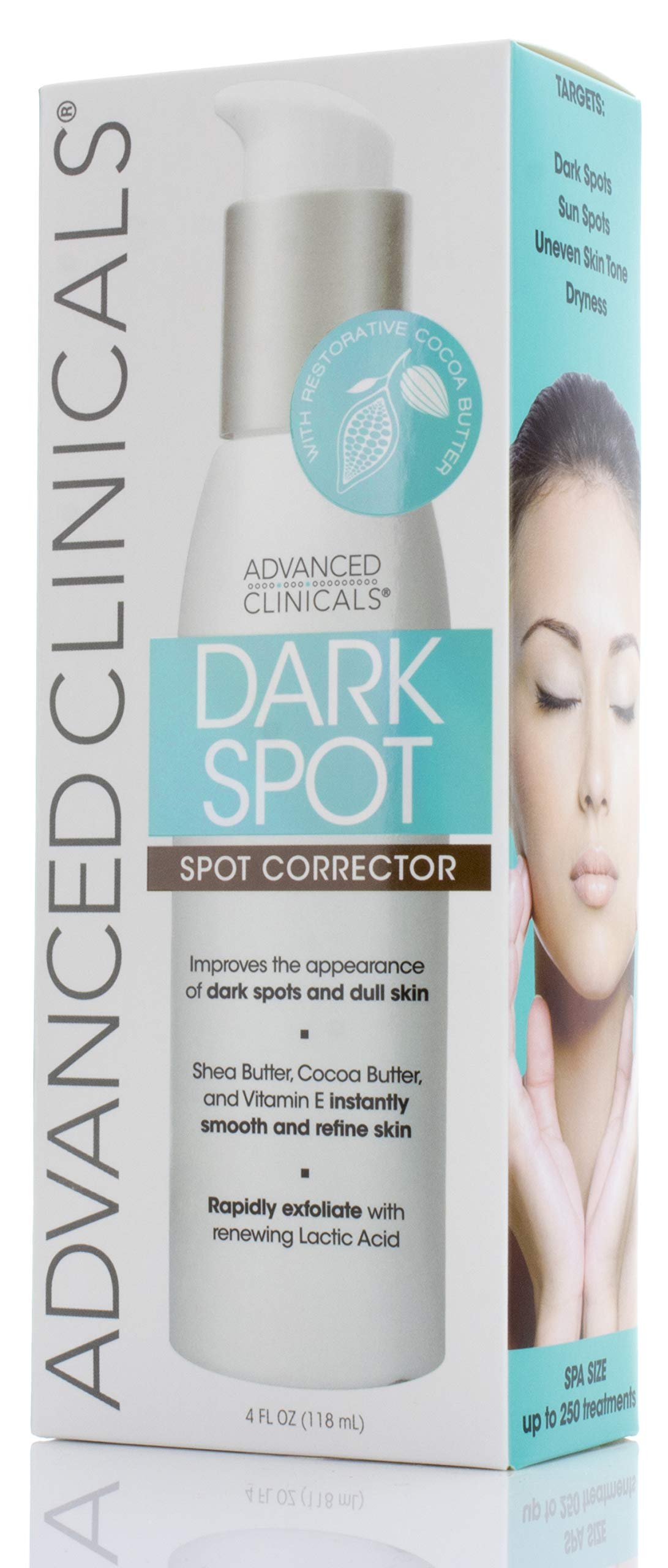 Advanced Clinicals Dark Spot Corrector Facial Cream W/Shea Butter & Hyaluronic Acid Skin Care Face Lotion. Anti Aging Moisturizer Targets Dark Spots, Wrinkles, & Uneven Skin Tone, 4 Fl Oz