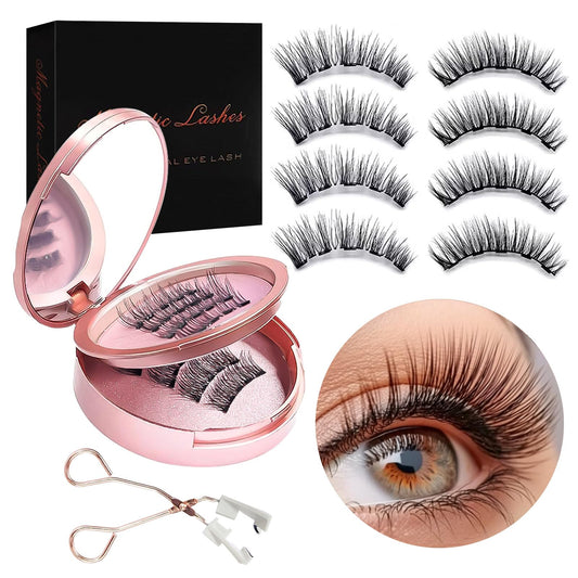 CENNYO Magnetic Eyelashes, Natural Look Magnetic Lashes without Eyeliner, Reusable Magnetic Eyelashes with Applicator No Glue, Easy to Wear