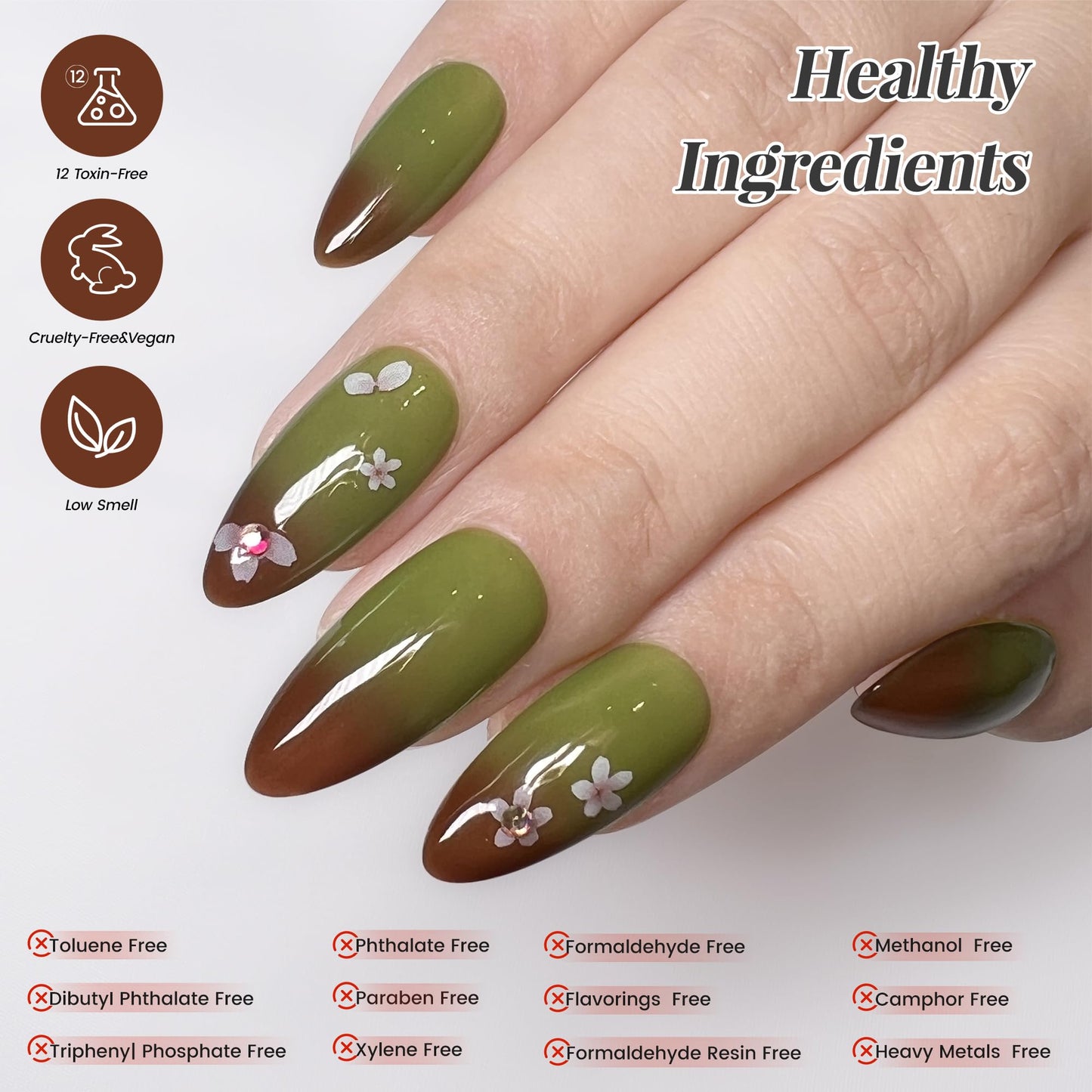 YTD Likomey Color Changing Gel Nail Polish,15ml Translucent Green To Brown Mood Temperature Change Colors Ombre Thermal Salon Home Nail Art Manicure UV Nails Gel Varnish,WB07