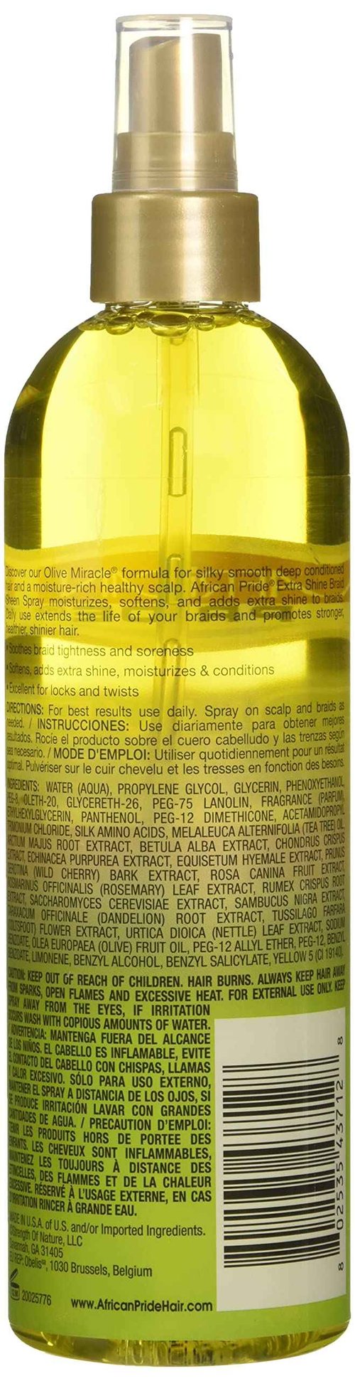 African Pride Braid Sheen Extra Spray, 12 Ounce (Pack of 2)