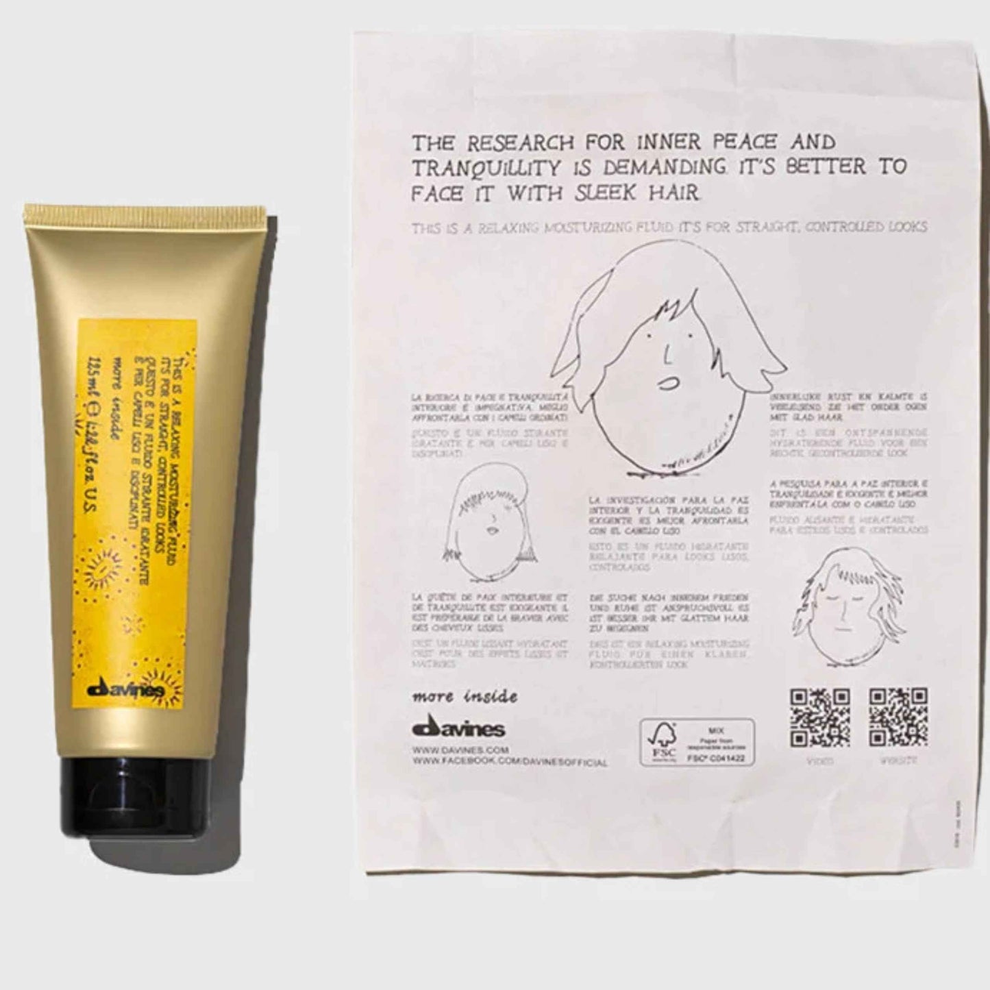 Davines This is a Relaxing Moisturizing Fluid, Heat Protection And Frizz Control For Sleek And Straight Styling, Moisturize With Humidity Control, 4.22 Fl. Oz.