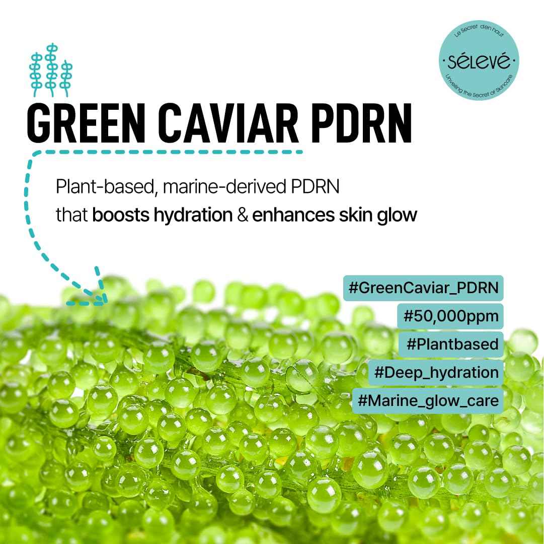 SELEVE Glow Caviar Bubble Toner – Hydrating & Glow Face Toner with Green Caviar Liposomal PDRN, Niacinamide, Panthenol & Ferulic Acid – for Sensitive & Dry Skin, Korean Skin Care (3.38 fl.oz / 100ml)
