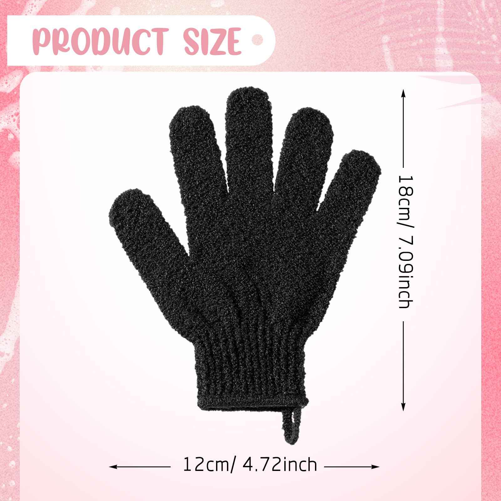 Didaey 104 Pcs Exfoliating Glove Bulk Shower Gloves with Hanging Loop Exfoliating Body Scrubber Dead Skin Remover for Body Bath Beauty Spa Massage Scrubs Men Women Bathing(Black)