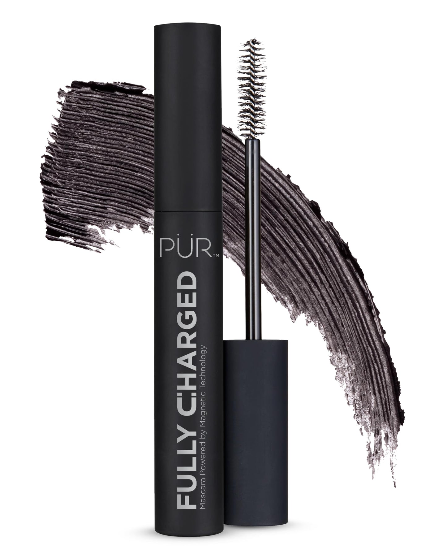 PÜR Beauty Fully Charged Mascara for Eye Lash Volume & Length (Black) - Travel Size Thickening, Volumizing, & Lengthening Mascara Powered by Magnetic Technology - Maintains Lift & Curl of Lashes