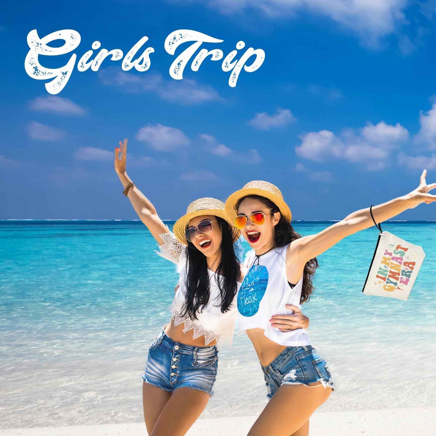 Creakraft Gymnast Makeup Bag IN MY GYMNAST ERA Singer Fans Travel Cosmetic Bag Gymnastics Accessories Vacation Travel Organizer Zipper Pouch Gymnastics Gifts for Girls Women