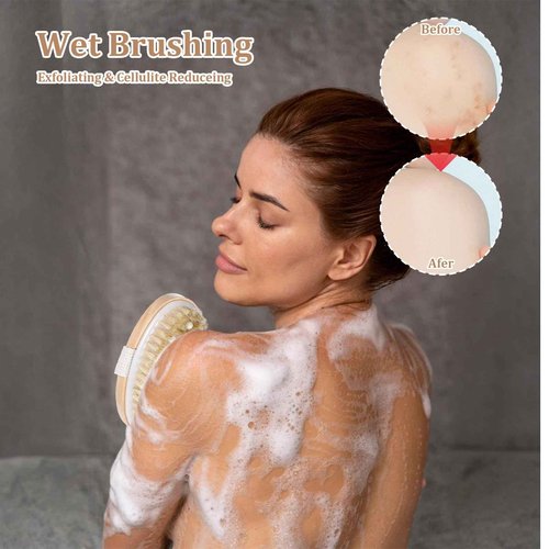 10 Pcs Dry Brushes for Body Dry Brushing Body Brush Exfoliating Brush with Massage Nodule Scrubber for Shower Bath Back Circulation Improvement Dead Skin Remove Beauty Exfoliator