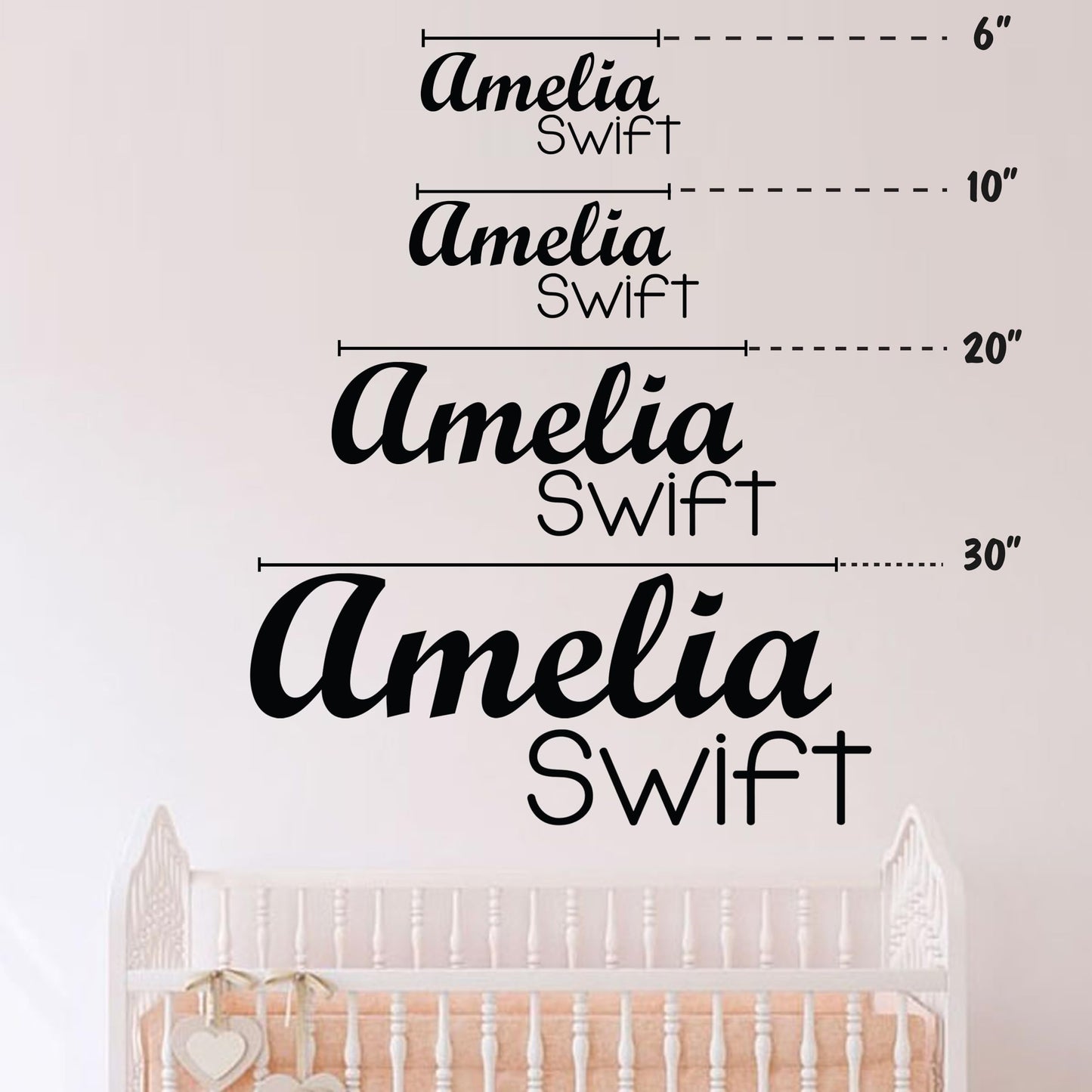 Custom Wood Name Sign For Nursery, 1/3-INCH THICKNESS, Boho Nursery Sign, Family Name Signs, 3D Wall Art for Children & Kids Rooms, Baby Shower, First birthday gift (First + Middle Name)