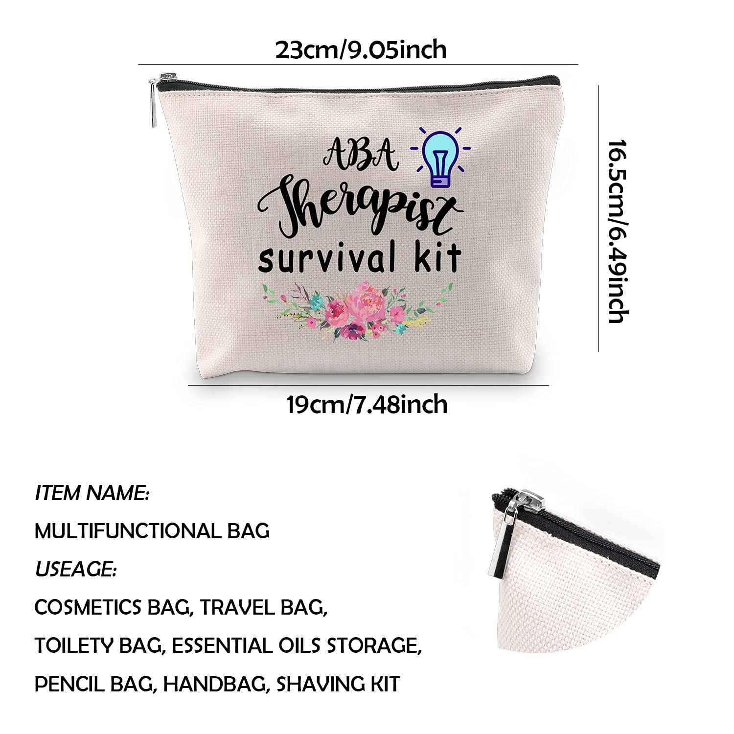 Generic WCGXKO ABA Therapist Survival Kit Zipper Pouch Makeup Bag Gift for ABA Therapist Behavior Therapist (ABA Survival Kit)