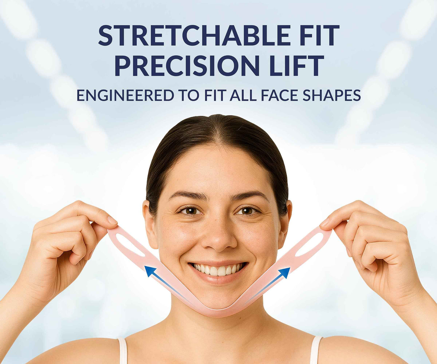 STYLIA V Line Lifting Collagen Mask - Lift, Firm & Contour Jawline - Tightening Double Chin Strap with Hyaluronic Acid & Aloe - Neck Lift & Face Tightening Mask - Jawline Shaper Face Lift Tape (10PC)