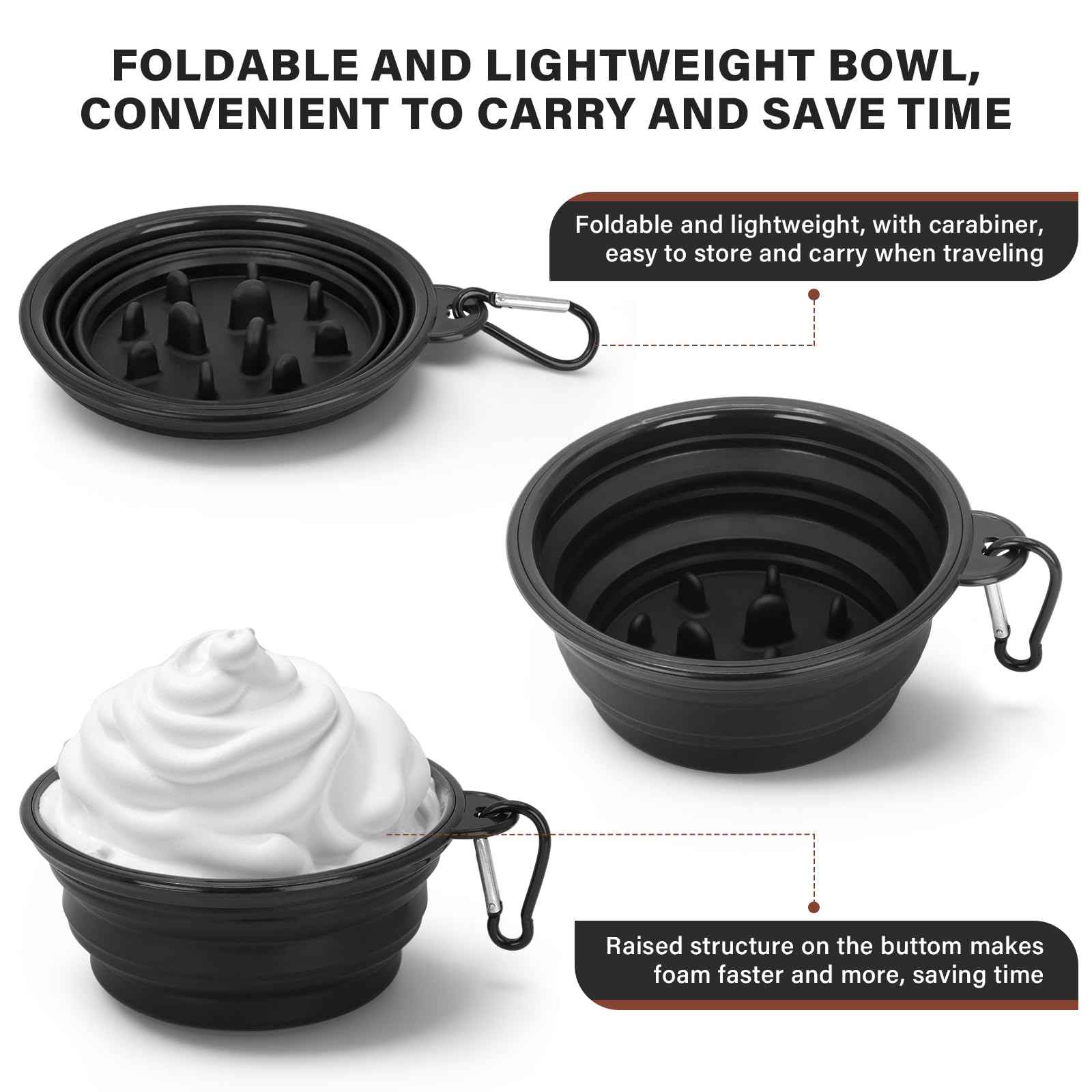 Travel Shaving Brushes Kit For Men, 5 In 1 Shaving Brush Set With Badger Hair Shave Brush, Shaving Brush Travel Case, Shaving Cream, Foldable Shaving Bowl and Washbag For Trip, Holiday