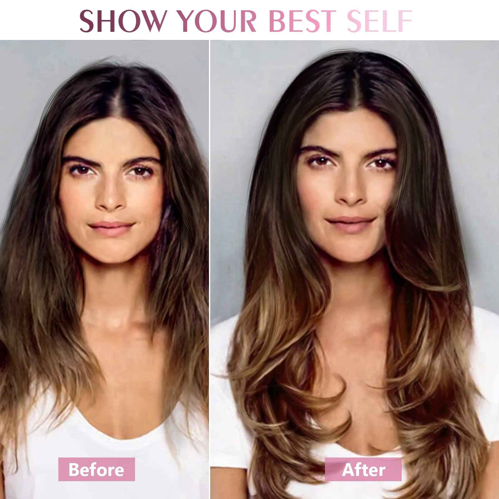 Fimislosion Real Hair Extensions Clip in Human Hair, Seamless Clip in Hair Extensions Real Human Hair, 16 Inch Clip ins extensions for women, Dark Brown to Chestnut Brown and Honey Blonde 120G 7Pcs