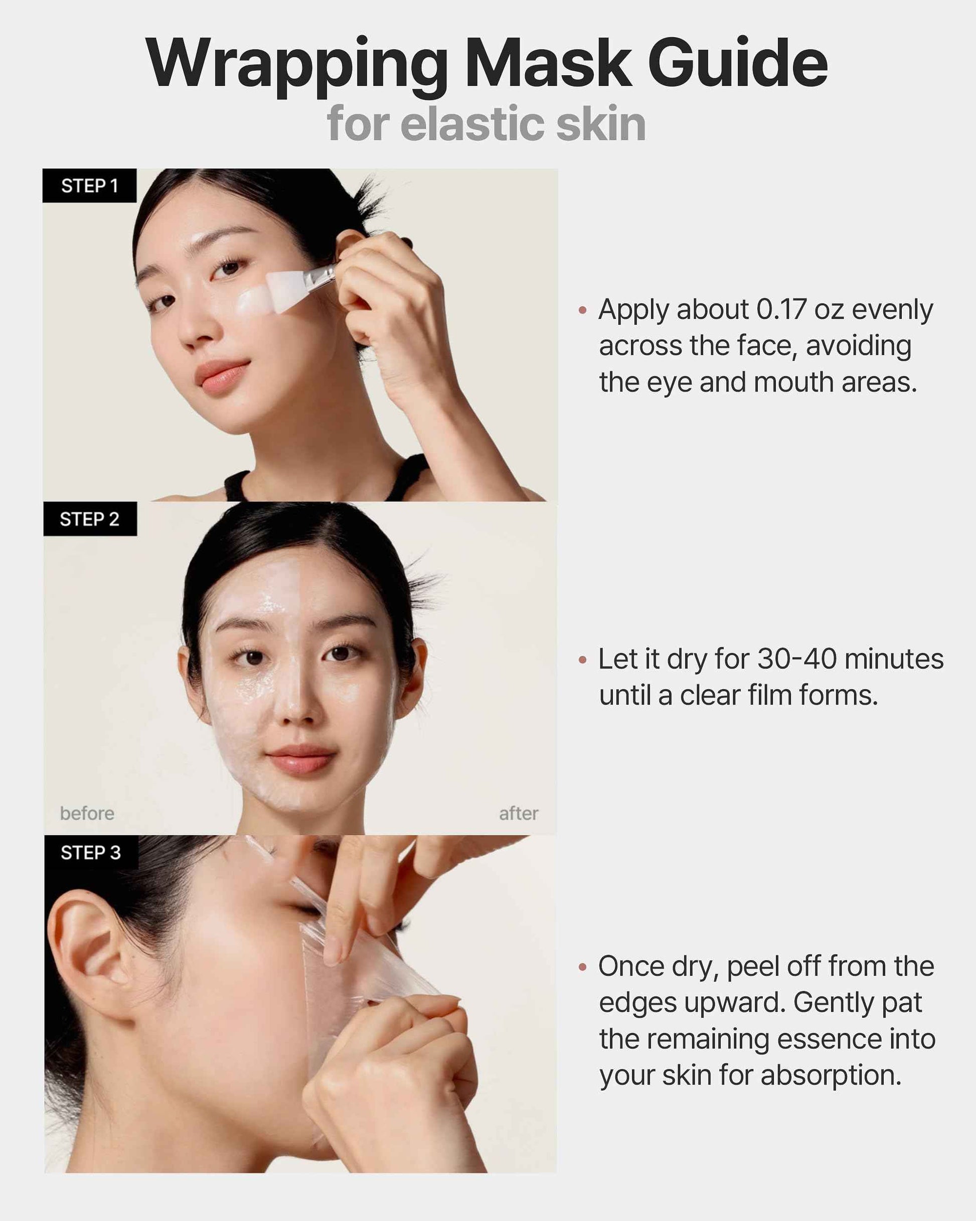 theralogic Retinol Pore Tightening Wrapping Mask - Korean Pore Elasticity Peel Off Mask with Collagen, Peptides, Hyaluronic Acid - Firming & Skin Glow Mask - Vegan, Derma Tested, 2.36oz.