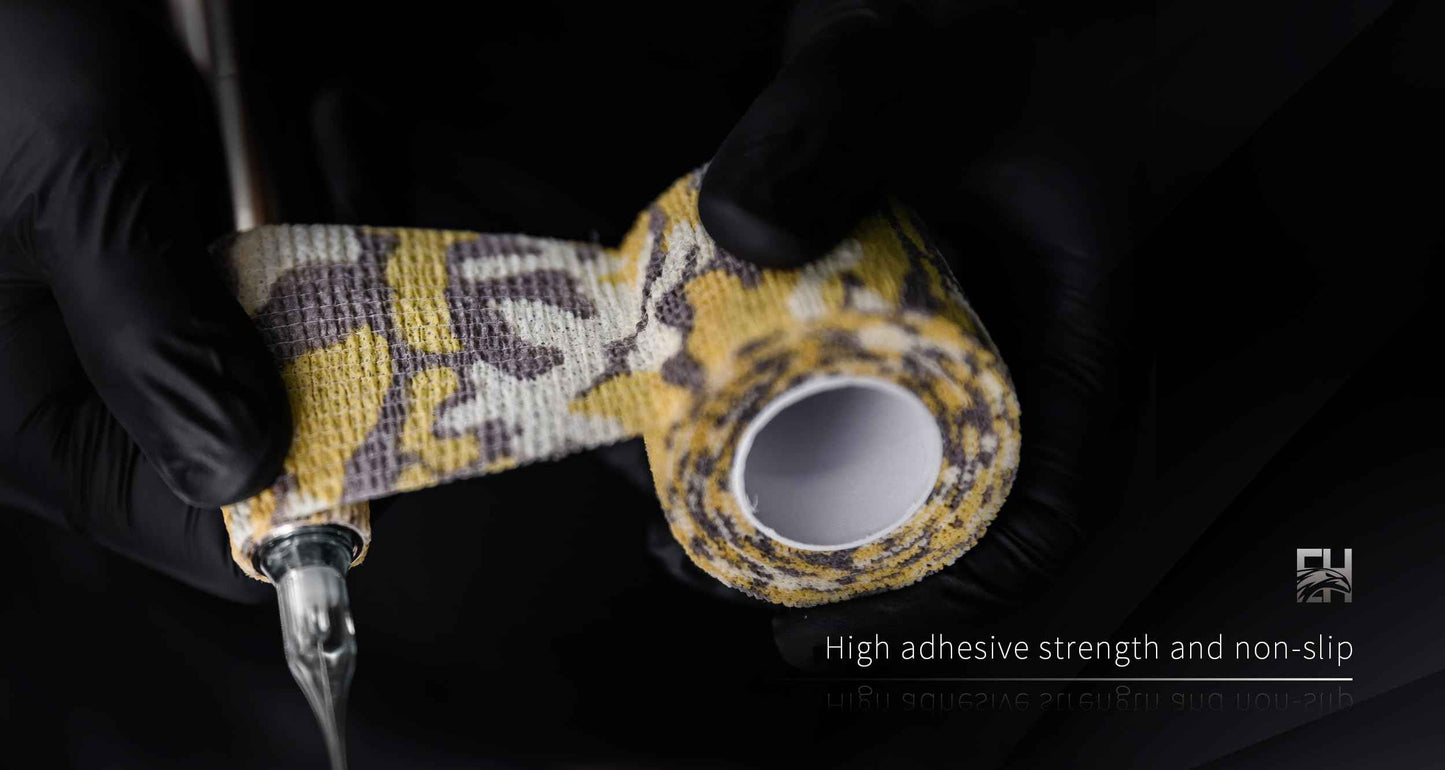 EH Tattoo Grip Tape 12Pcs Self-Adhesive Bandage Cohesive Elastic Wrap for Tattoo Pen Machine Accessories