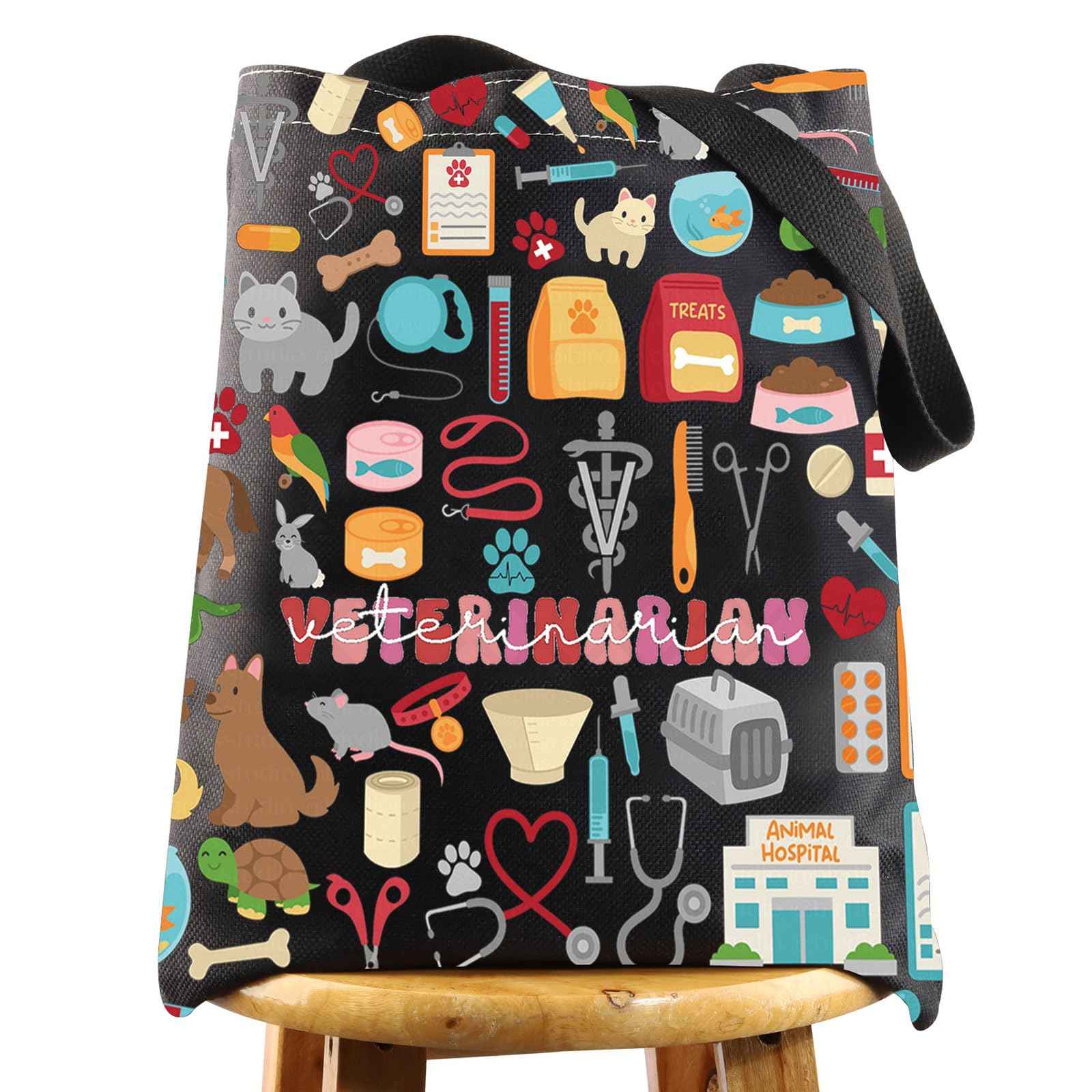 WZMPA Funny Veterinarian Cosmetic Bag Vet Tech Gift Veterinary Survival Kit Vet Appreciation Gift (Veterinarian-T BL)