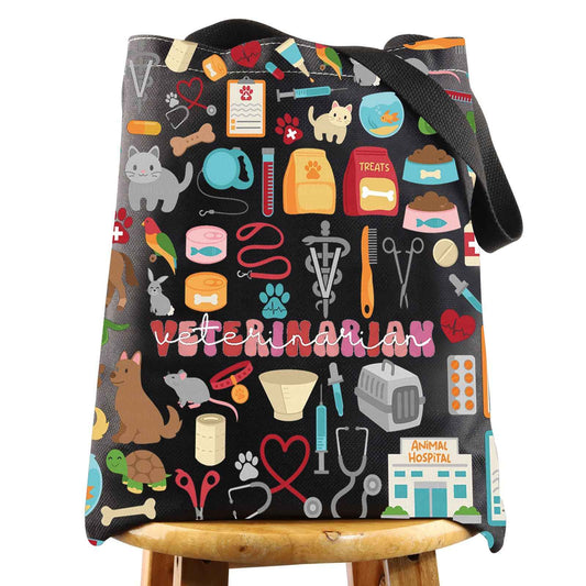 WZMPA Funny Veterinarian Cosmetic Bag Vet Tech Gift Veterinary Survival Kit Vet Appreciation Gift (Veterinarian-T BL)