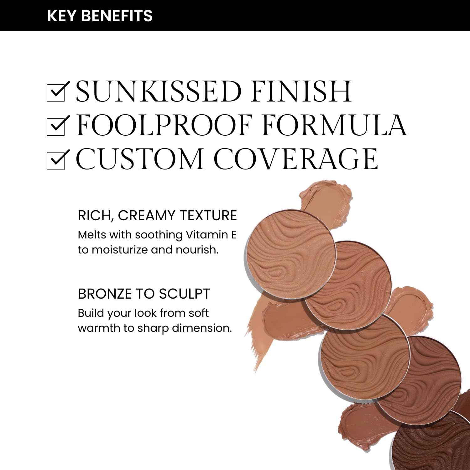 OFIR Geo Sculpt Blendable Cream Bronzer | Buildable Radiant Finish with Vitamin E | Vegan & Cruelty Free Makeup Bronzer | Sun Kissed Glow Compact For Sculpting Cheekbones |Bluff - Light Brown, 0.24 oz