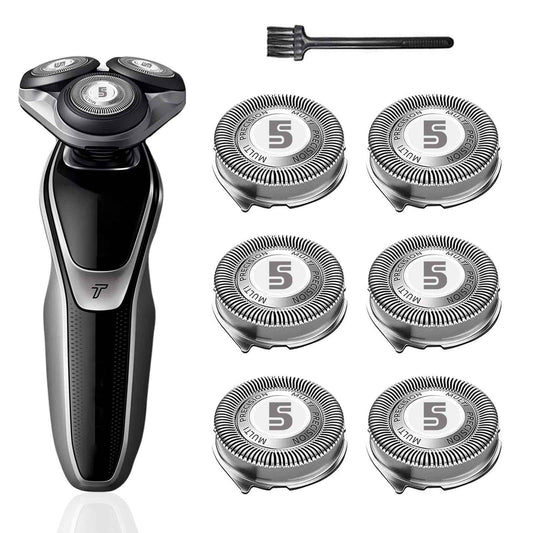 SH50 Replacement Heads Compatible with Philips Norelco 5000 Series Shaver - Precision Blades for 5000, 6pc-Pack