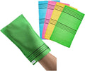 Modu 4 Pcs Korean Exfoliating Mitt Bath Washcloth 9.1 x 6 in - Asian Italy Towel (Large 4Pcs Green SkyBlue Pink Yellow)