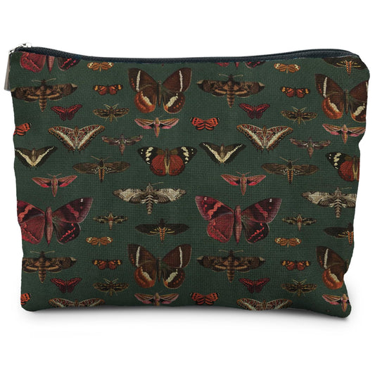 RYYCDOI Moody Green Academia Butterfly Cosmetic Bags Toiletry Bag for Women, Vintage Butterfly Makeup Bag, Butterfly Gifts for Women, Dark Cottagecore Butterflies Makeup Pouch