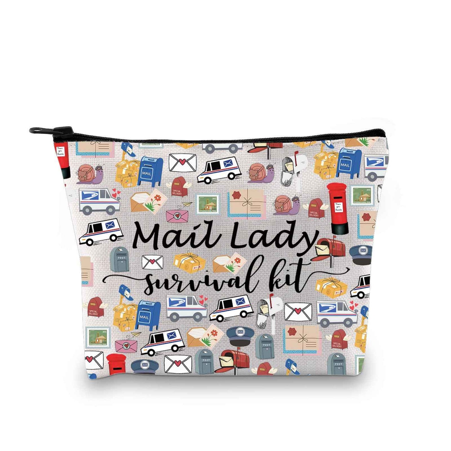 GJTIM Mail Lady Survival Kit Postal Worker Gift Zipper Pouch Makeup Bag Appreciation Gift for Mail Carrier Mailman (Survival Mail Lady 2 Bag)