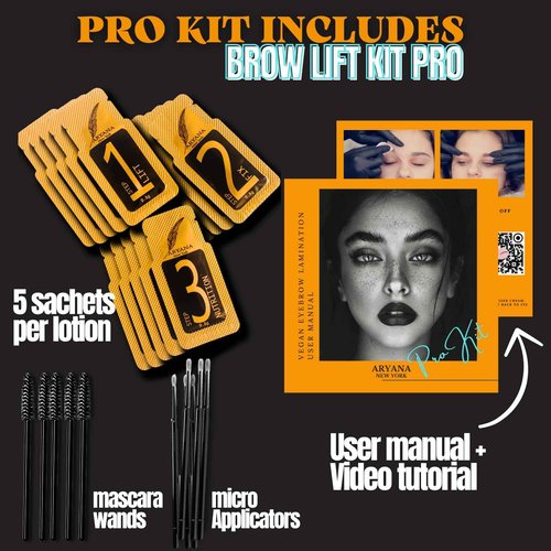 ARYANA NEW YORK Eyebrow Lamination Kit Professional | At Home DIY and Salon Use brow lamination kit | Instant Lift For Fuller Eyebrows | Brow Lift Sachet Professional Series