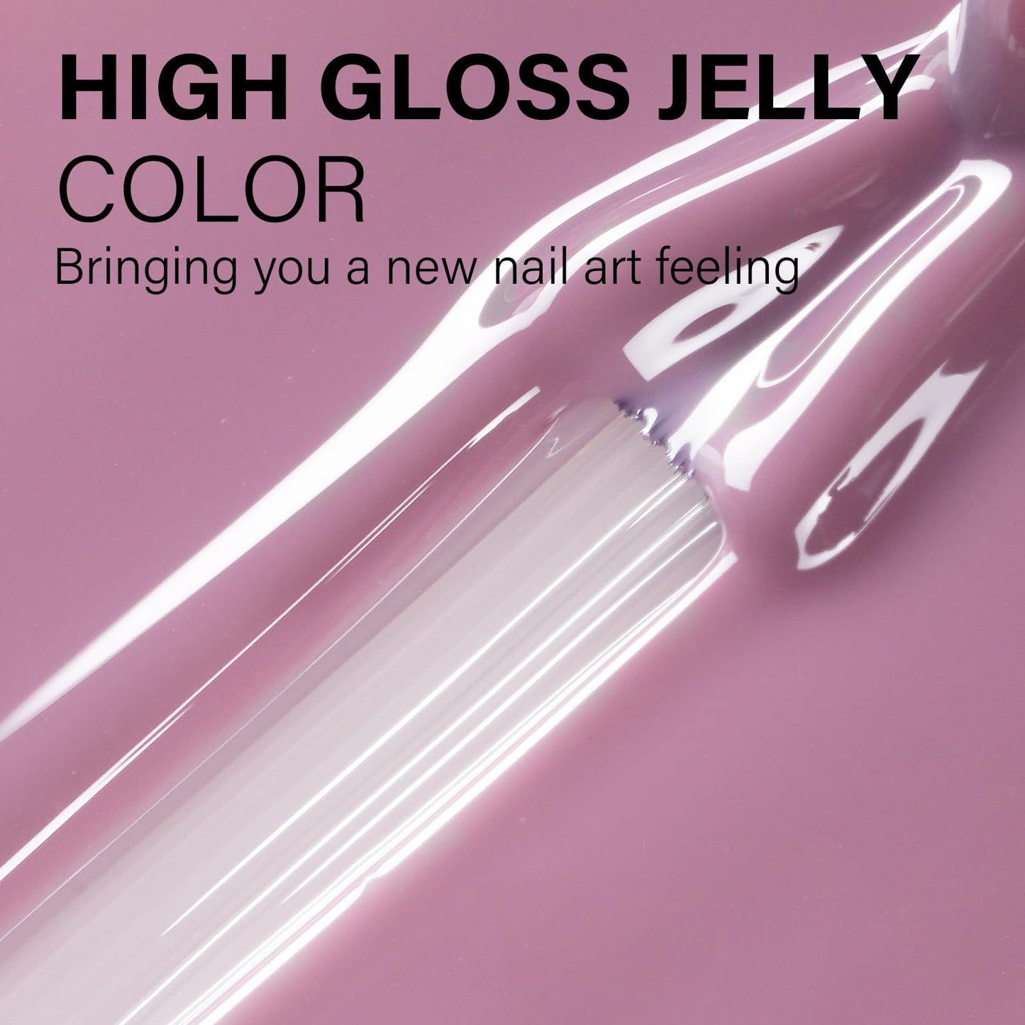 AILLSA Jelly Gel Nail Polish - Violet Pink Gel Polish Light Purple Neutral Gel Polish Mauve Natural Translucent Gel Polish Soak Off U V Gel Polish for Nail Art DIY at Home 0.51 Fl Oz GB50