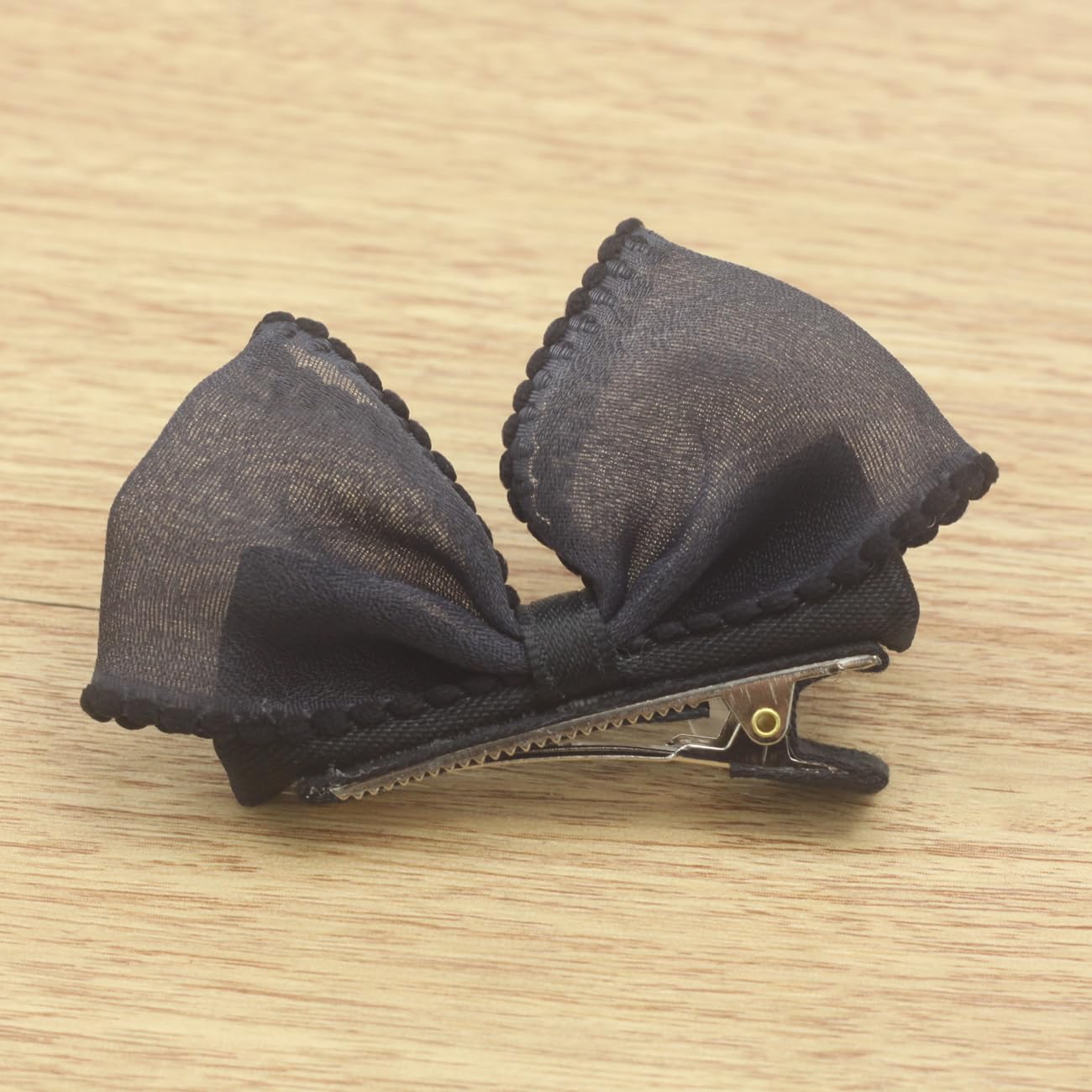 Elegant Black Fabric Bow Hair Clips Cat Ear Bow Hair Head piece for Little Girls -2Pcs