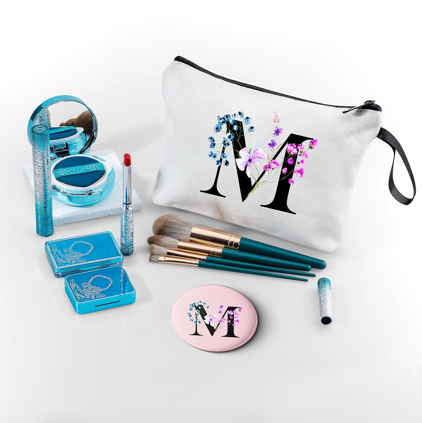 SEAMOON Women Gifts for Birthday, Makeup Bag, Maid of Honor Gifts, Gifts for Bride,bridesmaid, Sister Gifts, Friend Birthday Gifts for Women, Womens Birthday Gifts, Cosmetic Bag with Mirror,M