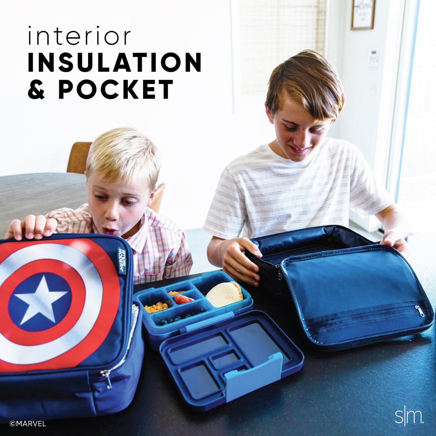 Simple Modern Marvel Kids Lunch Box for School | Reusable Insulated Lunch Bag for Toddler, Girl, and Boy | Meal Containers with Exterior & Interior Pockets | Hadley Collection | Spidey Kid