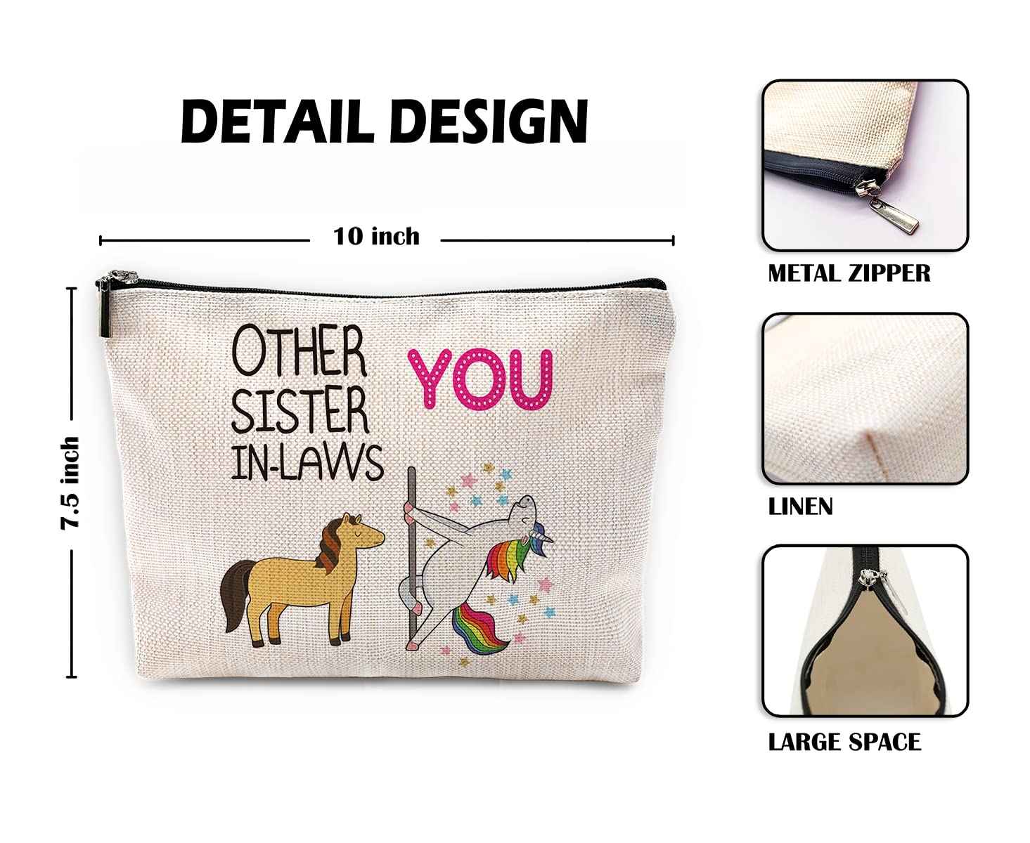 Sufamb Funny Other Sister-in-Laws and You Makeup Bag,Best Sister-in-Law Gifts Cosmetic Pouch for Girls,Christmas Birthday Wedding Gifts for Sister in Law Stepsister
